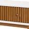 Baxton Studio Odile Mid-Century Modern Honey Brown Finished Bayur Wood Console Table with Fluted-designed Drawer 227-12894-ZORO - alternate 5